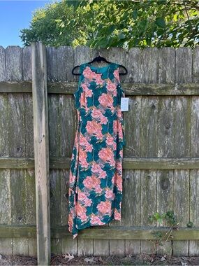 NWT Vintage Spenser Jeremy silk sarong wrap midi dress size 14 90s floral whimsy